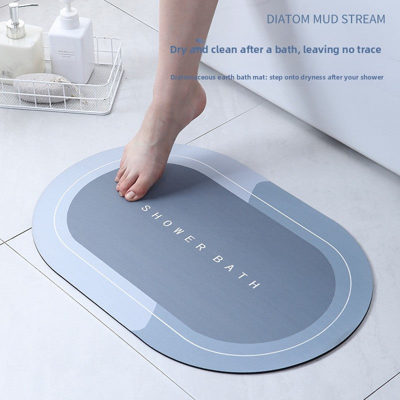 A bath mat made from soft diatomaceous earth