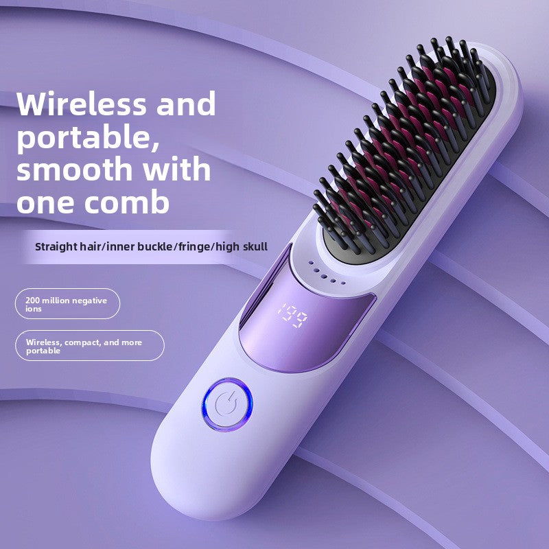Rechargeable hair straightening comb