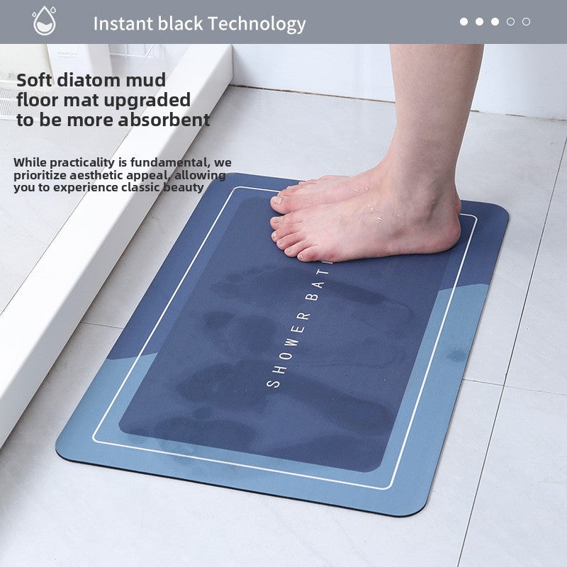 A bath mat made from soft diatomaceous earth