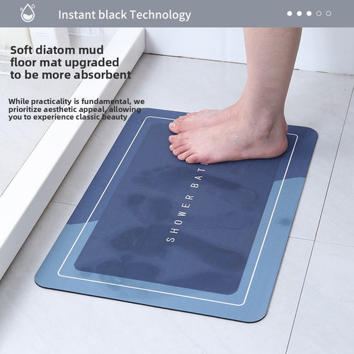 A bath mat made from soft diatomaceous earth